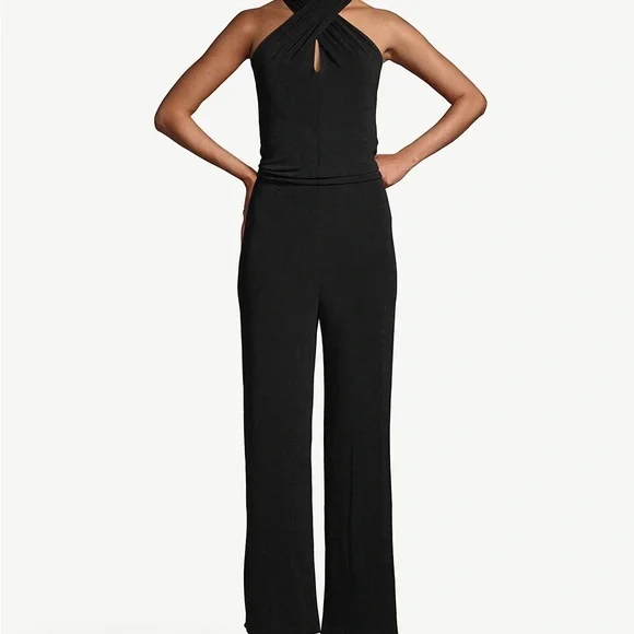 Chicos Cross front halter jumpsuit - Picture 1 of 4